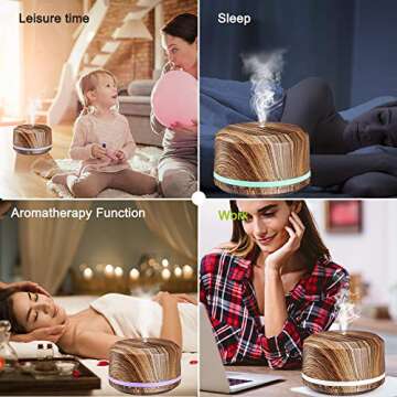 Essential Oil Diffuser 450ml, BAXIA TECHNOLOGY Aromatherapy Diffusers for Essential Oils Ultrasonic ...