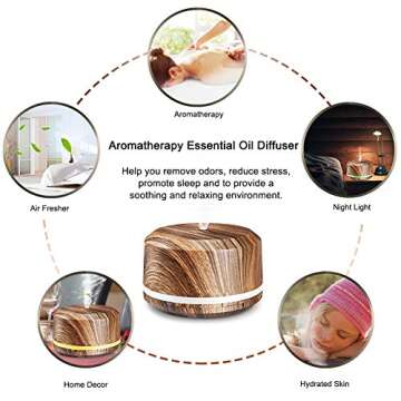 BAXIA Essential Oil Diffuser 450ml with LED Lighting