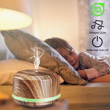 BAXIA Essential Oil Diffuser 450ml with LED Lighting