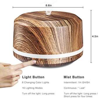 BAXIA Essential Oil Diffuser 450ml with LED Lighting