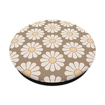 Champagne Tan Daisy Floral Flower Design PopSockets Swappable PopGrip
