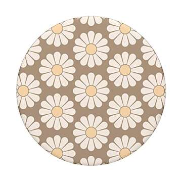 Champagne Tan Daisy Floral Flower Design PopSockets Swappable PopGrip