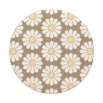Champagne Tan Daisy Floral Flower Design PopSockets Swappable PopGrip