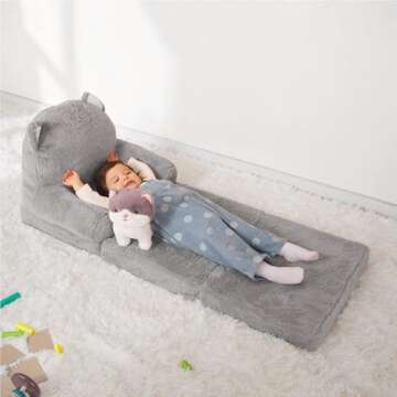 MONKISS 2-in-1 Toddler Couch Chairs - Comfy Mini Sofa for Kids Reading & Napping