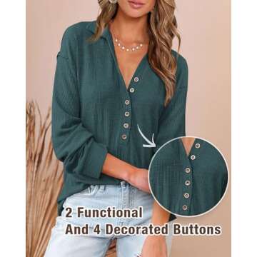 BTFBM Women Casual Button Down Fall Blouses 2025 Long Sleeve Solid Business Work Tops Cute Relaxed F...