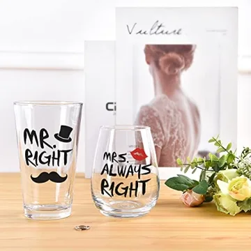 Funny Couple Stemless Glass Set for Home Use