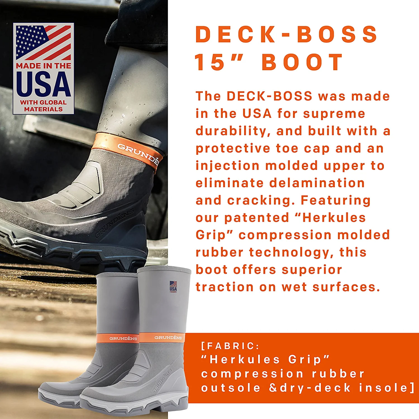 Grundens DECK-BOSS Waterproof Fishing Boot