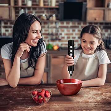 FoodVille MF02 Rechargeable Milk Frother Handheld Foam Maker with Stainless Whisk for Cappuccino, La...