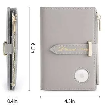 VanFn Airtag Passport Holder, RFID Travel Passport Wallet, Family Passport Holder, Ladies Bifold Air Tag Wallets, Slim Leather Credit Card Wallet For Women, Trip Document Organizer P.Travel Series