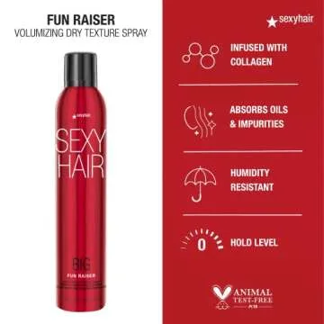 SexyHair Big Fun Raiser Volumizing Dry Texture Spray, 8.5 Oz | Up to 48 Hour Hold | Added Volume | Up to 24 Hour Humidity Resistance | All Hair Types