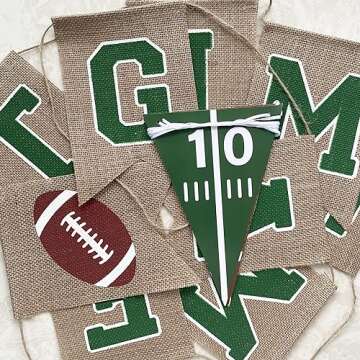 Uniwish Game Time Burlap Banner Football Party Decorations Sports Football Theme Baby Shower Birthday Party Favors Indoor Outdoor Home Decor