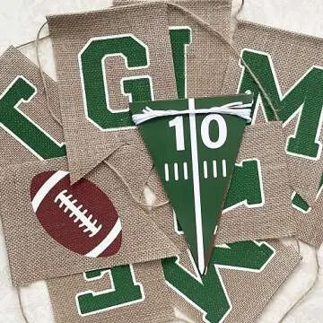 Uniwish Game Time Burlap Banner Football Party Decorations Sports Football Theme Baby Shower Birthday Party Favors Indoor Outdoor Home Decor