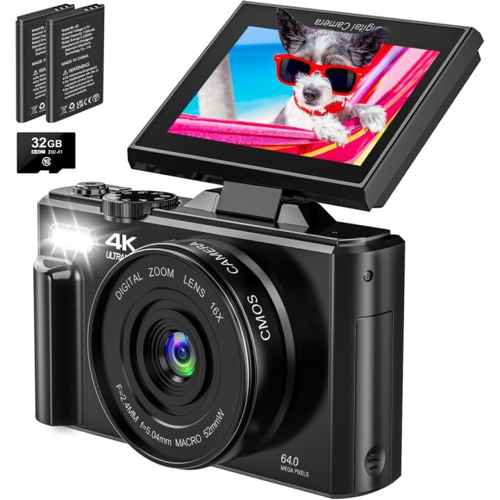 64MP 4K Digital Camera for Vlogging & Photography