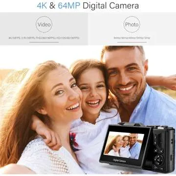 64MP 4K Digital Camera for Vlogging & Photography