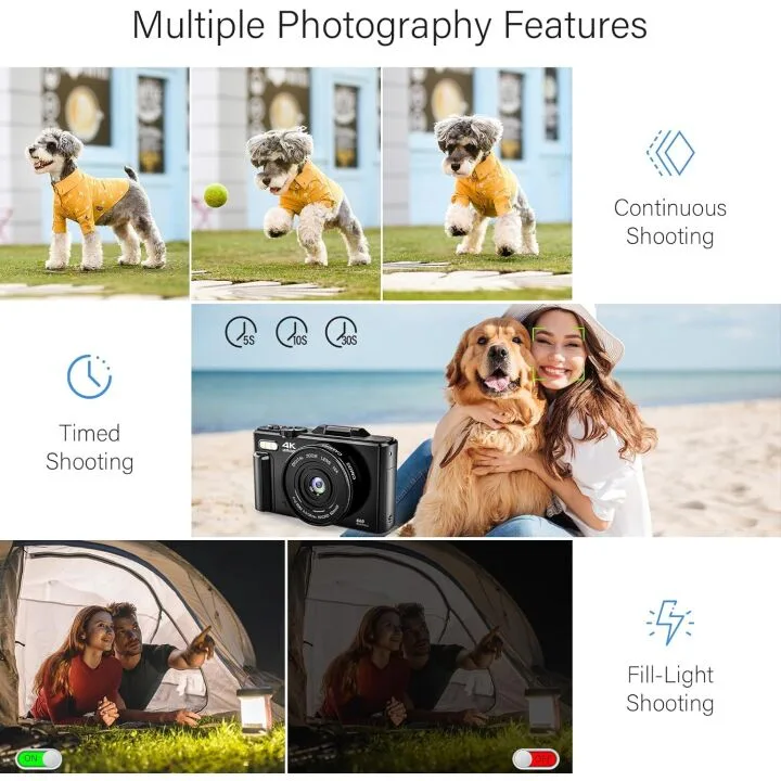 64MP 4K Digital Camera for Vlogging & Photography