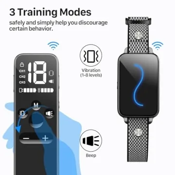 Vsezund Dog Training Collar 3 Modes Waterproof 2600ft Range