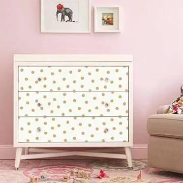 Metalic Gold Dots Peel and Stick Wallpaper - Stylish Home Decor