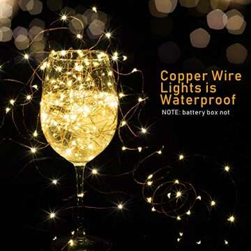 YOEEN 20 Pack 20 LED Fairy Lights Battery Operated [8 Extra Batteries] 5ft Mini String Lights Twinkle Lights Copper Wire Firefly Starry Lights for Wedding Party Mason Jars Christmas, Warm White