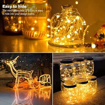 YOEEN 20 Pack 20 LED Fairy Lights Battery Operated [8 Extra Batteries] 5ft Mini String Lights Twinkle Lights Copper Wire Firefly Starry Lights for Wedding Party Mason Jars Christmas, Warm White