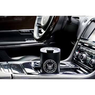 20oz Insulated Steel US Navy Tumbler, Double-Walled USN Coffee Mug | Navy Gifts Sailors | Disabled Vet Owned Business | Navy 20oz Tumbler