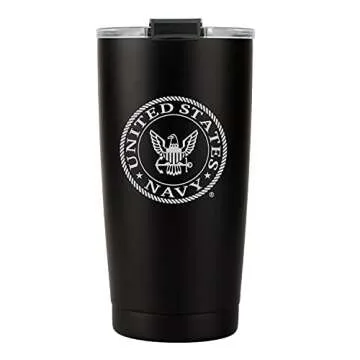 20oz Insulated Steel US Navy Tumbler, Double-Walled USN Coffee Mug | Navy Gifts Sailors | Disabled Vet Owned Business | Navy 20oz Tumbler