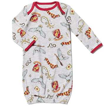 Harry Potter Hedwig Owl Baby Sleeper Gowns 0-6 Months