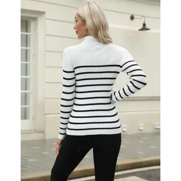 Zeagoo Women's Fall Turtleneck Sweater Ribbed Knit Top