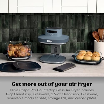 Ninja Crispi Pro 6-in-1 Glass Air Fryer | 6qt & 2.5qt Containers, Non-Toxic & Versatile Cooking