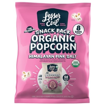 Lesser Evil Buddha Bowl Organic Popcorn Himalayan Pink - 8 Pack
