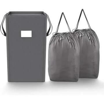 210L Collapsible Laundry Hamper with Washable Bags
