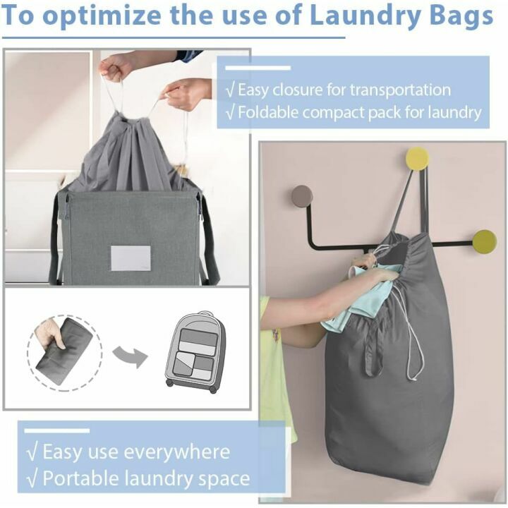 210L Collapsible Laundry Hamper with Washable Bags