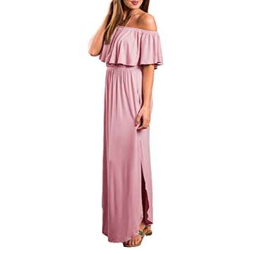 Stylish Womens Off The Shoulder Party Maxi Dress