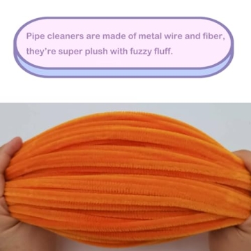 Cldamecy Orange Pipe Cleaners Set with Googly Eyes for Crafts