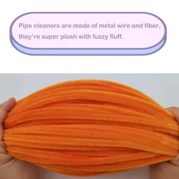 Cldamecy Orange Pipe Cleaners Set with Googly Eyes for Crafts