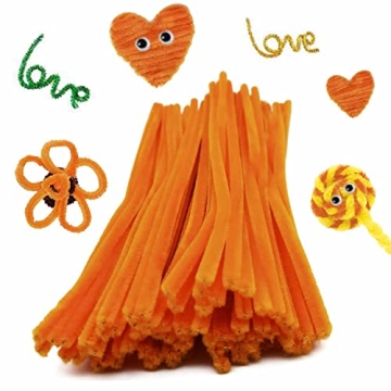 Cldamecy Orange Pipe Cleaners Set with Googly Eyes for Crafts