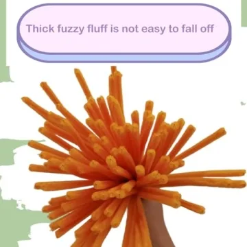 Cldamecy Orange Pipe Cleaners Set with Googly Eyes for Crafts