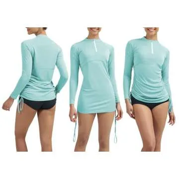 Ewedoos Rash Guard for Women UPF 50+ Sun Protection Clothing Swim Shirts for Woman SPF Shirts Long Sleeve UV Sun Shirts Light Green