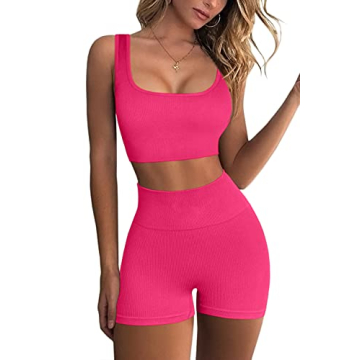 QINSEN Stretchy Leggings Women Yoga Crop Top Set