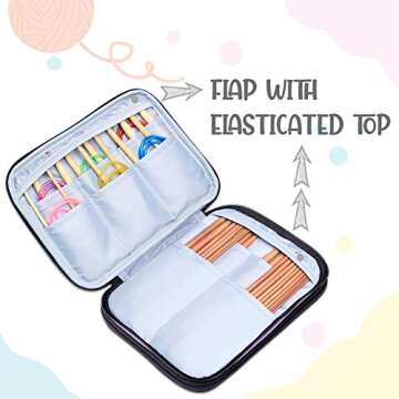 LUXJA Knitting Needles Case - Travel Organizer for Crafters