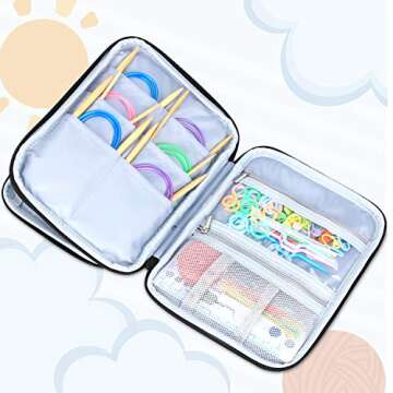 LUXJA Knitting Needles Case - Travel Organizer for Crafters