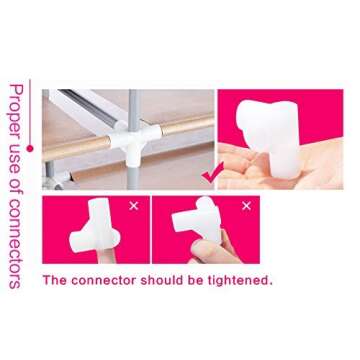 TXT&BAZ 27-Pairs Portable Boot Rack Double Row Shoe Rack Covered with Nonwoven Fabric(7-Tiers Black)