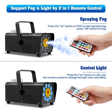Portable 500W Smoke Machine with LED Lights