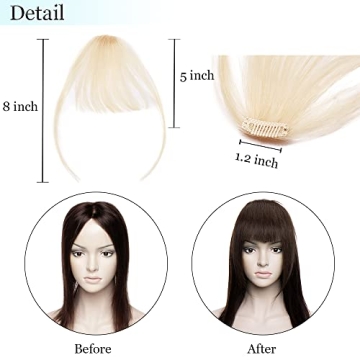 Hairro Clip In Bangs Human Hair Extensions for Women