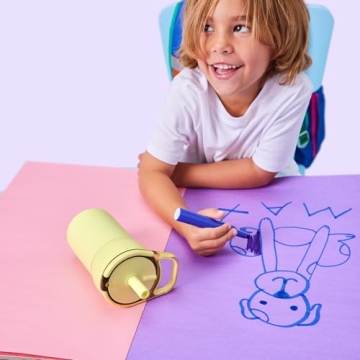 BrüMate Leap 12oz 100% Leakproof Kids Tumbler with Handle and Silicone Soft Straw | Durable Drop Resistant Silicone Sleeve | Made of Insulated Stainless Steel | Cup Holder Friendly | 12oz (Aurora)