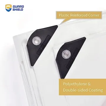 GUARD SHIELD White Tarps Heavy Duty Waterproof 12x24 Feet Large Thick Tarp Cover 12mil