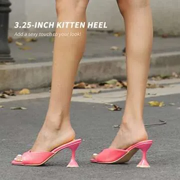WSKEISP Women's Kitten Heels Sandals - Elegant & Comfortable