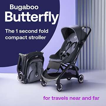 Bugaboo Butterfly - 1 Second Fold Ultra-Compact Stroller - Lightweight & Compact - Great for Travel ...