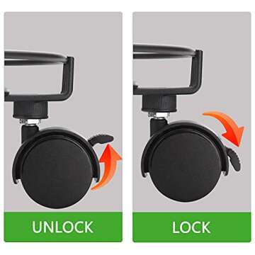 Metal Plant Caddy Heavy Duty Iron Potted Plant Stand with Wheels Brake Round Flower Pot Rack Mover on Rollers Dolly Holder Rolling Coaster Trolley Casters Indoor Outdoor Planter, Black(3Pack, 12inch)