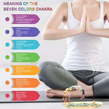 Incense Holder. Crystal Incense Burner Holder. 7 Chakra Crystal Incense Sticks Holder. Incense Trays for Wealth and Luck. Healing Crystals Tree of Life. Yoga Meditation and Home Decor