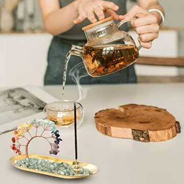 Incense Holder. Crystal Incense Burner Holder. 7 Chakra Crystal Incense Sticks Holder. Incense Trays for Wealth and Luck. Healing Crystals Tree of Life. Yoga Meditation and Home Decor